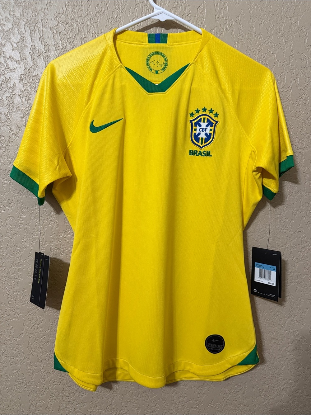Nike Brasil Women's Soccer Jersey in Yellow with Green Accents